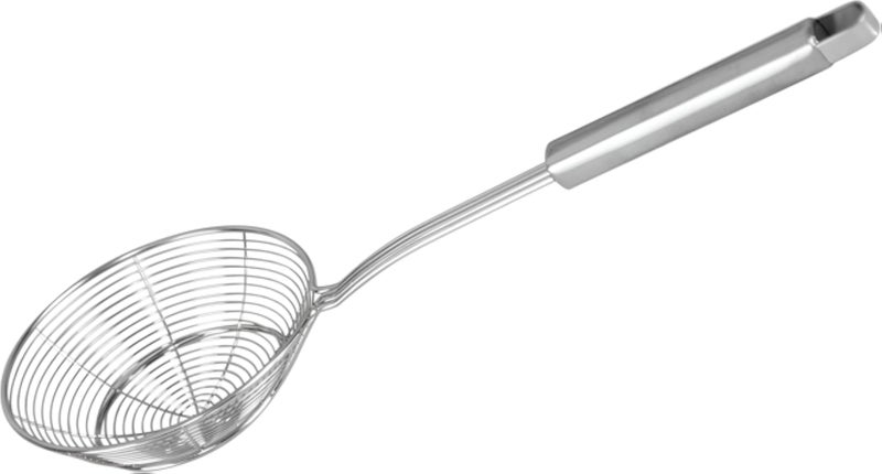 مصفاة عنكبوتية - مقلاة عميقة من الفولاذ المقاوم للصدأ مقاس 15 بوصة، مصفاة شبكية، مثالية لقلي وتصفية الأطعمة مثل البطاطس المقلية والسمك والدجاج المقلي والخضراوات